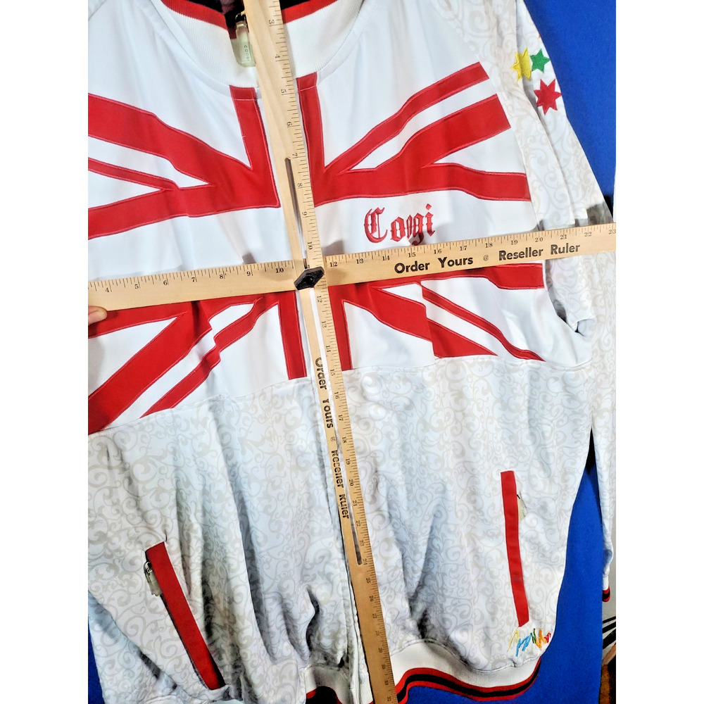 Vintage COOGI Track Jacket Mens Size 5XL White Union Jack British Flag Y2K - Picture 2 of 16